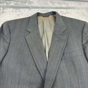 HSM Hart Schaffner Marx Suit Jacket Mens 48 Grey‎ Striped Union 90s  Blazer